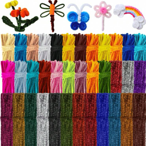 100 pièces nettoyeur <span class=keywords><strong>de</strong></span> tuyaux couleur Packs torsion bâton fil <span class=keywords><strong>de</strong></span> fer velours tuyau nettoyant Chenille tige torsion bâton pour projets <span class=keywords><strong>de</strong></span> bricolage - Product Image 1