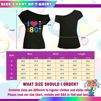 Ensemble de costumes sur le thème des années 80 pour femmes, t-shirt « J'aime les années 80 » et jupe en tulle avec accessoires pour Halloween, Noël et soirées disco rétro