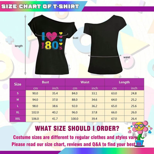 Conjunto de Disfraz Temático de los 80 para Mujer, Camiseta I Love the 80s y Falda de Tul con Accesorios para Halloween, Navidad y Fiestas Disco Retro - Product Image 5