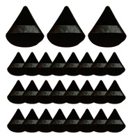 Houppette en coton floqué noire en forme de triangle, grande taille, haute densité, sans latex, réutilisable, avec sangle, pour usage humide et sec, logo personnalisé