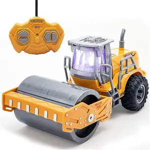 Bulldozer con control remoto, cargador Rc de grado resistente de 4 canales para niños, vehículo de construcción Rc con regalos de control remoto