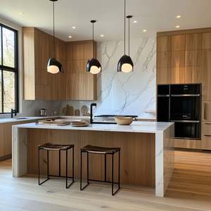 Cuisine moderne italienne de luxe, armoires de cuisine personnalisées, rénovation complète de la maison avec des îlots de meubles, armoires de cuisine fabriquées en Chine - Product Image 3