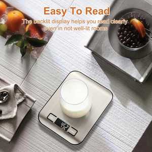 Balance de cuisine numérique compacte en acier inoxydable pour peser les aliments et mesurer les apports nutritionnels, précision 0,1g - Product Image 5