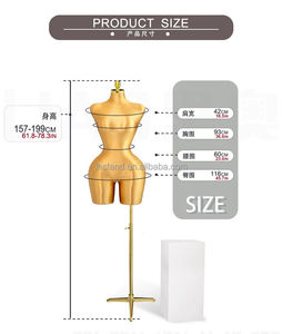 도매 BBL 곡선 흉상 여성 마네킹 원피스 형태 핀 가능 더미 큰 엉덩이 크기 흉상 조정 가능한 골드 마네킹 여성 몸통 - Product Image 4
