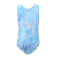 Ensemble de justaucorps de gymnastique sans manches personnalisés pour filles B93 avec jupe en mousseline scintillante et chouchou pour cheveux – Tenue de danse et de gymnastique pour enfants