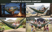 Hamac pour 2 personnes avec moustiquaire, équipement de camping en nylon durable pour usage familial, kit confort sans insectes adapté aux enfants