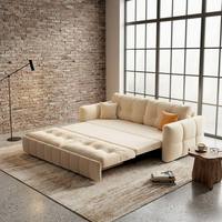 Modernes Französisches Cremefarbenes Ausziehbares Verstellbares Multifunktionales Schlafsofa für Kleine Wohnungen, Wohnzimmer und Hotels