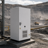 Armoire de stockage d'énergie 261 kWh 125 kW LiFePO4 à refroidissement liquide, protection IP55, BMS intelligent, pour réduction des pics de consommation, compatible réseau (On/Off/Hybride) et micro-réseau