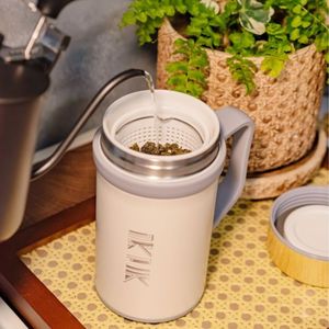 Gourde isotherme de voyage 16oz 500ml avec revêtement en porcelaine et infuseur à thé pour le camping - Product Image 2