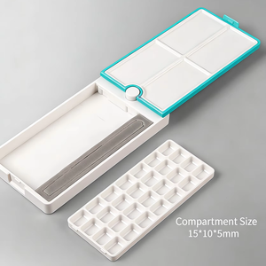 360 °   Palette d'<span class=keywords><strong>aquarelle</strong></span> hydratante rotative à 28 compartiments, étui à peinture portable multifonctionnel améliorant l'efficacité de la peinture - Product Image 3