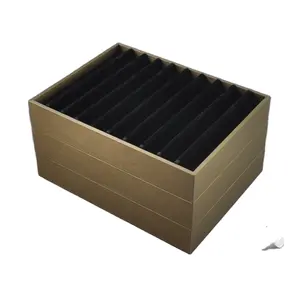 black velvet insert wooden stackable jewellery trays for chains display