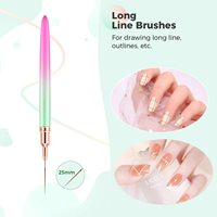 Stylo de précision pour nail art, outil de peinture détaillée, tube métallique à effet dégradé, pinceau fin pour nail art, arc-en-ciel 9/15/20/25mm