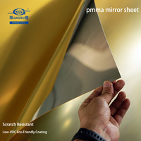 Plaque de miroir en acrylique transparent givré doré, miroir en plastique souple haute transparence pour mur, meubles, décoration intérieure de salle de bain