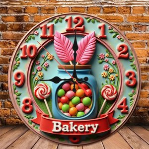Round Wooden <b>Wall</b> <b>Clock</b> Retro Style 25Cm <b>Silent</b> Quartz Home Cafe Decor - Product Image 5