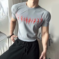 T-shirts de compression géométriques pour hommes, hauts de sport sans coutures, tissu nylon de haute qualité, chemises de sport, vêtements de sport personnalisés avec logo