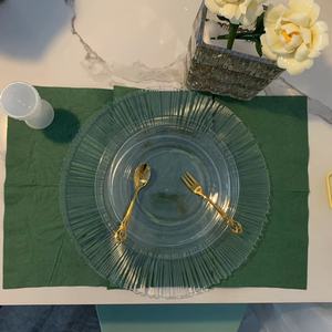 Or Argent Bleu Transparent Peinture en <span class=keywords><strong>a</strong></span>érosol minimaliste Bords irréguliers Plateau de bol de fruits réutilisable Assiettes de charge décoratives - Product Image 3