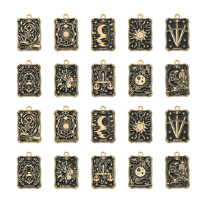 Ciondoli in lega di smalto tarocchi Charm rettangolo alla rinfusa per la creazione di gioielli - Product Image 2