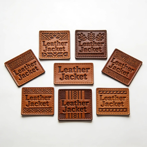 ملصق جلدي مخصص بتصميم جديد صديق للبيئة ذاتي اللصق، شعار منقوش على الجلد للملابس الجينز، شارة جلدية فارغة الشكل - Product Image 2