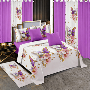 Disponibile in Stock Set di 13 Pezzi Copriletto King Size con Motivo Floreale, Tende e Federe per Uso Domestico - Product Image 6