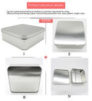 Boîte en fer blanc carrée grande taille personnalisée, vente directe usine, pour emballage alimentaire, gâteaux et biscuits