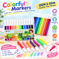 Ensemble de marqueurs à base d'eau, 12 pièces, pointe en fibre non toxique, stylo de dessin artistique pour enfants, stylo aquarelle pour la papeterie scolaire