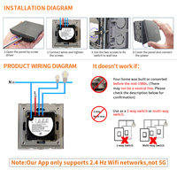 Accueil Interrupteurs muraux à commande vocale Interrupteur tactile 2 groupes Interrupteur tactile intelligent Google Tuya Prise murale