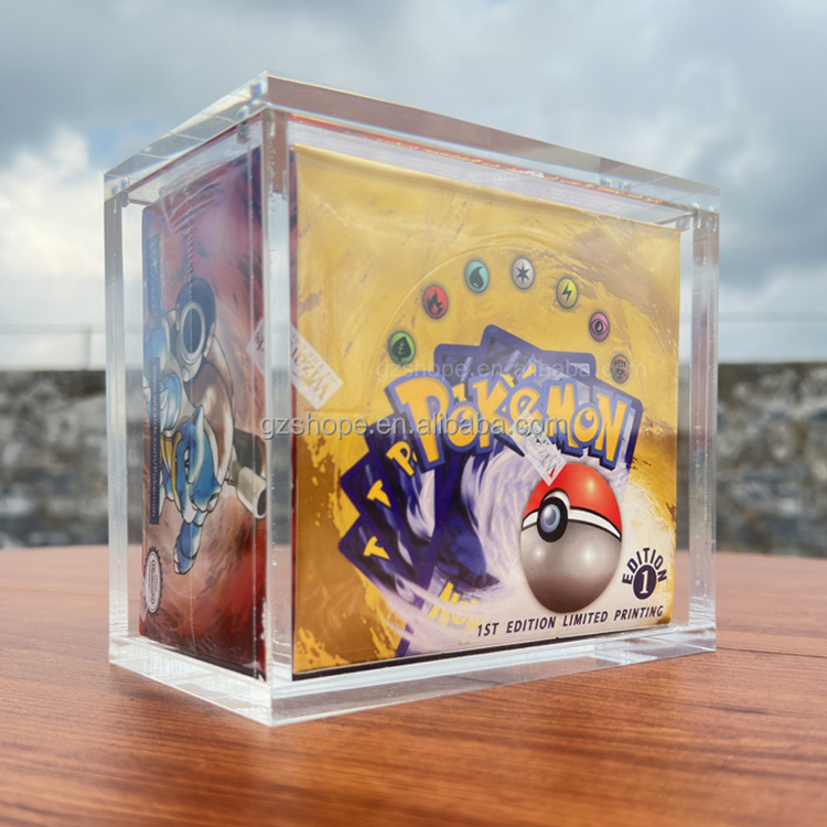 SHP Best Sellers Acrylic Pokemon Booster Box Original Pokemon 1st Edition  Cards Protector Display Case