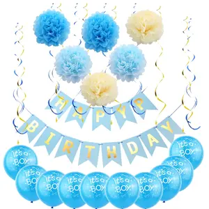 It's A Boy Happy Birthday Decorations Party Supplies Baby Boy 1st Birthday Theme Decorations Kit Party Supplies