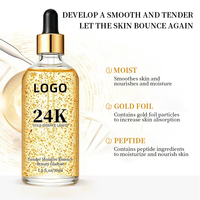 Sérum Visage Liquide Anti-Âge et Illuminateur pour Peaux Sensibles à Base d'Acide Hyaluronique, de Niacinamide et d'Or 24K, Marque Privée OEM