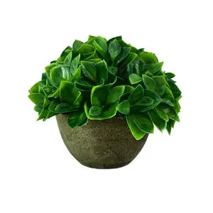Fábrica evergreen mini grama artificial em vaso planta em vaso bonsai folha de maçã para casa ou escritório MY1177-1