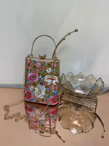 Sacs d'embrayage faits à la main faits sur commande de boîte en métal de broderie. Idéal luxe fête et soirée sac à main et cadeaux - Product Image 6