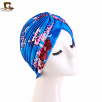 Le nouveau chapeau turban musulman indien plissé à imprimé dégradé de juding TJM-45