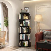 Étagère en bois moderne rotative à 360 degrés étagère de rangement mobile au sol armoire à livres pour le salon de la maison