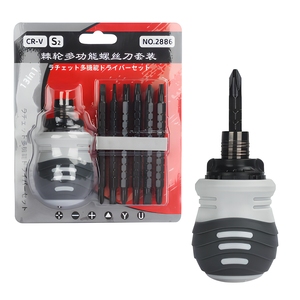 Multifunctional Ratcheting <b>Screwdriver</b> Set With Interchangeable Bits Cross Phillips Head Plastic Handle Diy Tool - Product Image 3