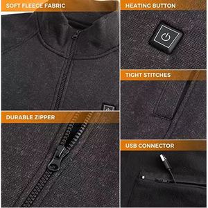 Custom Smart Warming <strong>Electric</strong> Three-Zone USB <strong>Heated</strong> Zipper Closure 100% Polyester Windproof Unisex Winter <strong>Jacket</strong> - Product Image 5