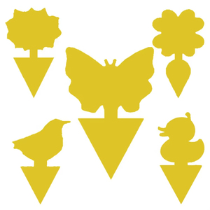Piège à insectes collant imperméable pour plantes d'intérieur, autocollant double face jaune/bleu/noir en forme de papillon, accessoires de jardinage - Product Image 1
