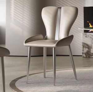 Chaise de salle à manger en cuir de style <span class=keywords><strong>scandinave</strong></span> moderne et minimaliste, chaise de salle à manger de luxe pour la maison - Product Image 5