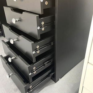 Escritorio de tocador negro moderno con espejo iluminado por LED, Bluetooth y carga USB para dormitorio - Product Image 3