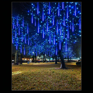 Lumière LED de douche de pluie de météores colorées pour IP65 imperméable extérieur pour les fêtes de vacances Festivals de rue d'arbre de Noël - Product Image 1