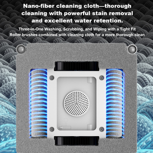 Robot nettoyeur de vitres Liectroux S9, pulvérisation intelligente 6 directions - Aspiration de 9000 Pa - Rouleaux doubles pour vitres sans cadre - Contrôle par application S9 - Product Image 2