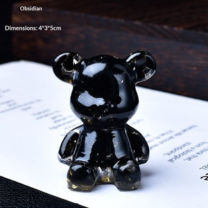 Ornements d'ours sans visage en cristal naturel, blanc, jaune, violet, pour la décoration de la maison, du salon, du bureau, pour enfants - Product Image 5
