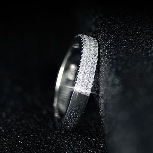 Bague en diamant, taille brillant rond, or blanc, bijoux de fiançailles unisexe - Product Image 4