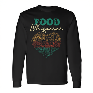 Maglietta a Maniche Lunghe per Adulti Unisex, Girocollo in Cotone, Tema Nutrizione e Benessere, Top per uno Stile di Vita Sano - Product Image 2