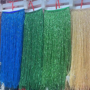 50 Cm Với Bugle Hạt <span class=keywords><strong>Fringe</strong></span> Tua Trang Trí Trims Màu Đỏ - Product Image 2