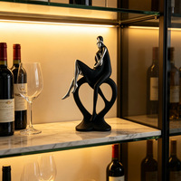 SWAITE Sculpture en résine blanc-or moderne et minimaliste, style luxe léger, base en forme de cœur, décoration d'intérieur pour salon