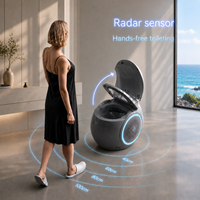 WC intelligent de luxe monobloc en céramique gris anthracite avec bidet intégré, à poser au sol, à double chasse automatique