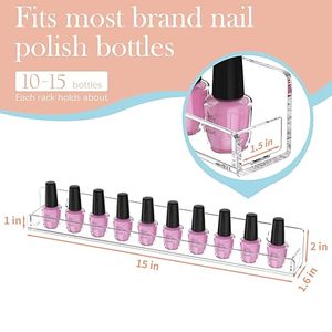 Présentoir mural pour vernis à ongles en acrylique, qualité salon, support détachable de 3 mm pour la maison et une organisation pratique - Product Image 3