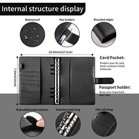 Reliure A6 Macaron économique en cuir PU, couverture de carnet avec porte-cartes, agenda, organiseur, reliure, planificateur