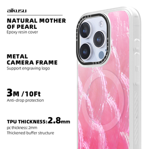 Coques de téléphone personnalisées en TPU transparent antichoc 3M, finition mate, magnétiques, rose nacré, pour iPhone 16 15 14 13 Pro Max - Product Image 2
