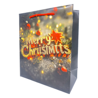 Sacs en papier de Noël avec votre propre logo, sacs shopping personnalisés en carton blanc avec poignées pour emballages cadeaux de fêtes